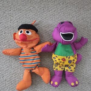 Colorful Plush Toy Set - Orange and Purple